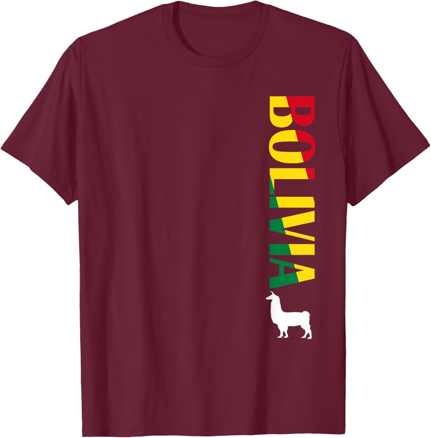 Bolivia Shirt - Bolivian Llama Soccer Shirt Men Women Kids T-Shirt - T-Shirt | Maroon
