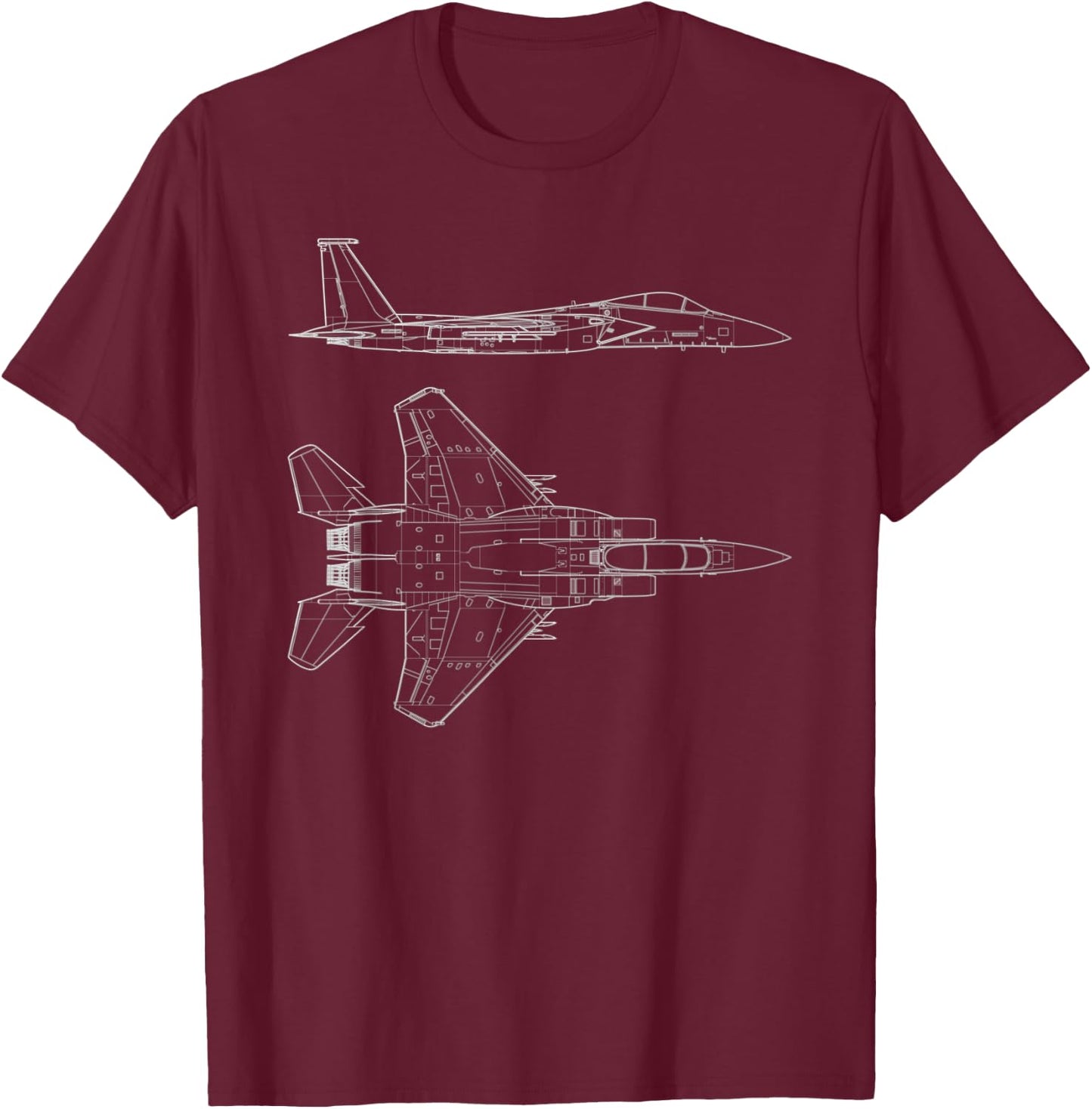 F-15 Eagle Strike Fighter Plane Jet T-Shirt - T-Shirt | Maroon