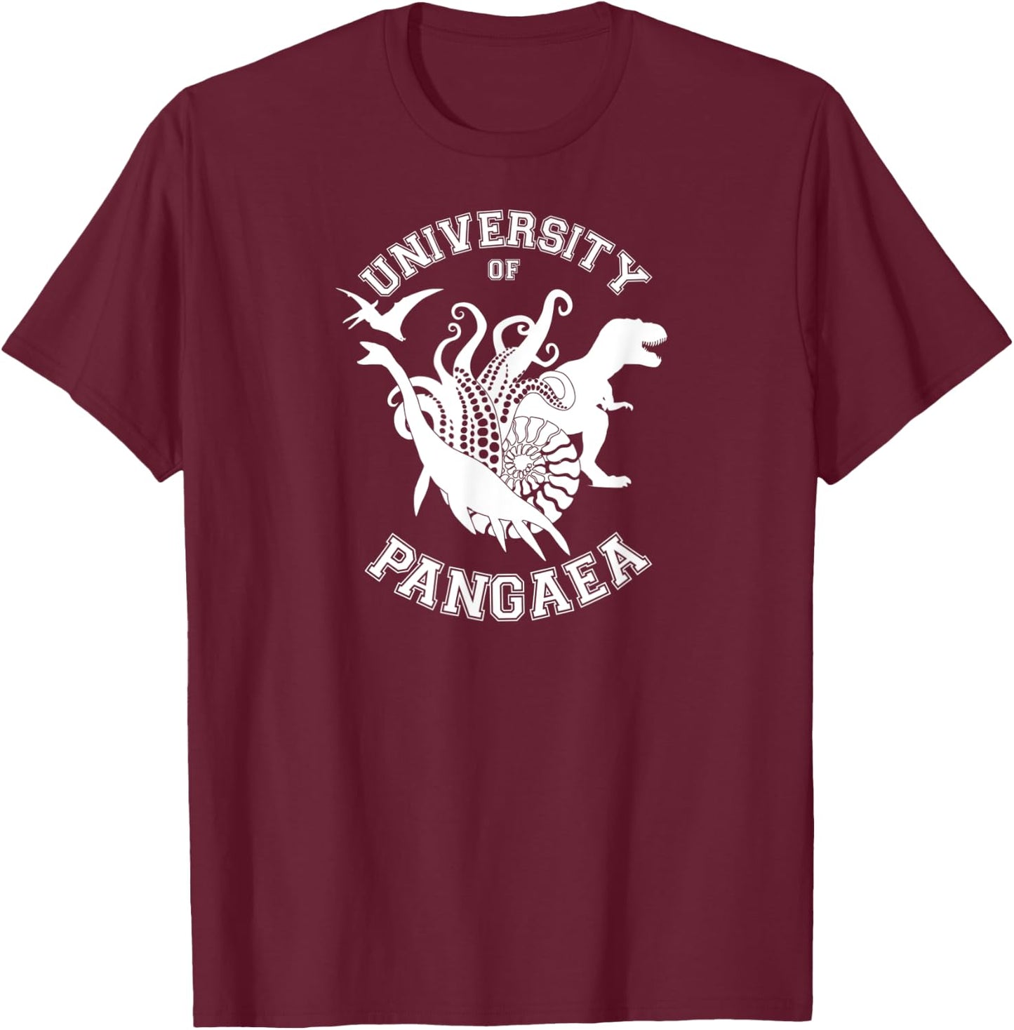 Pangaea University Dinosaur, Paleontologist, Geologist T-Shirt - T-Shirt | Maroon