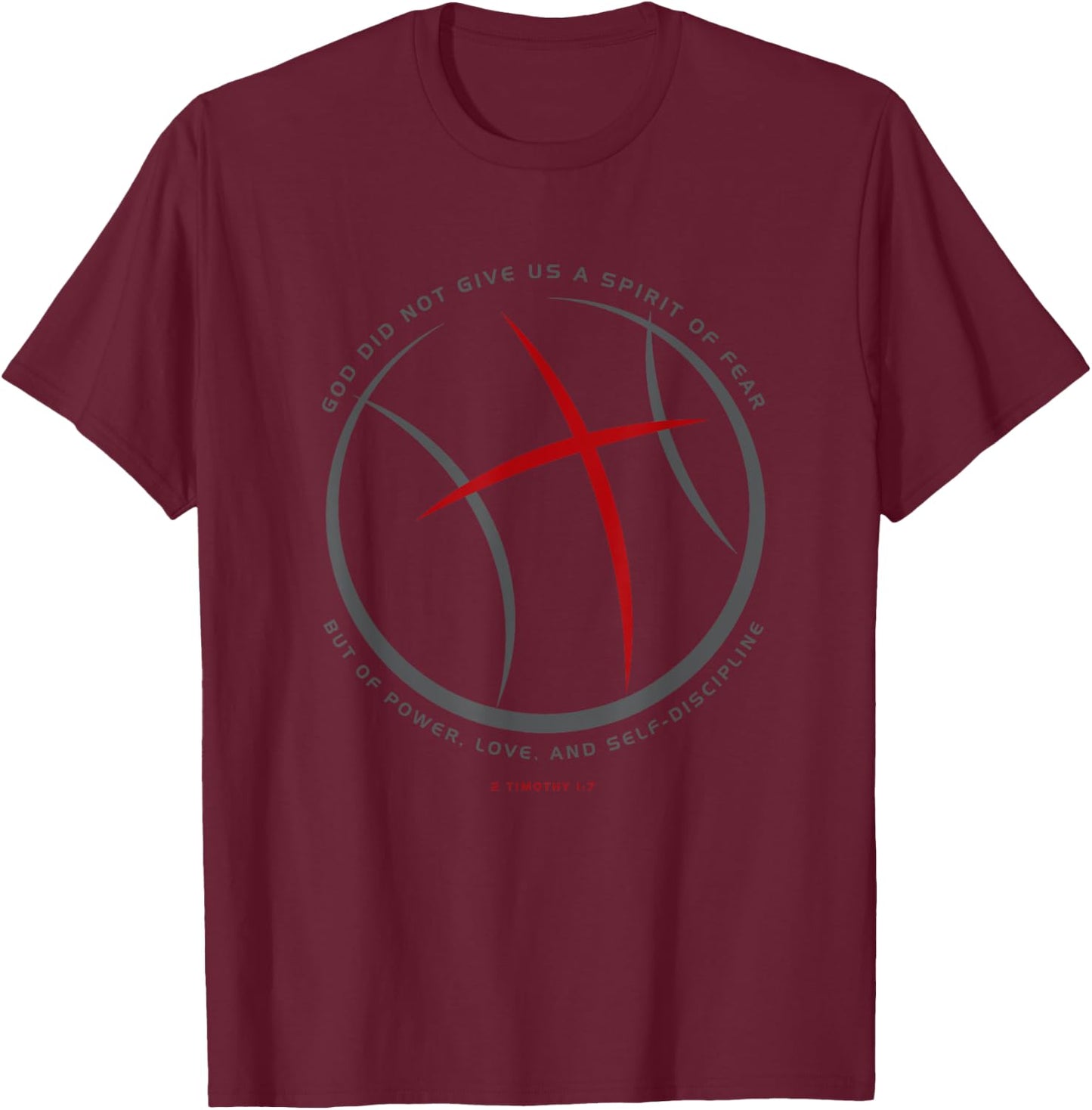 Christian Basketball Player Strength in God T-Shirt - T-Shirt | Maroon