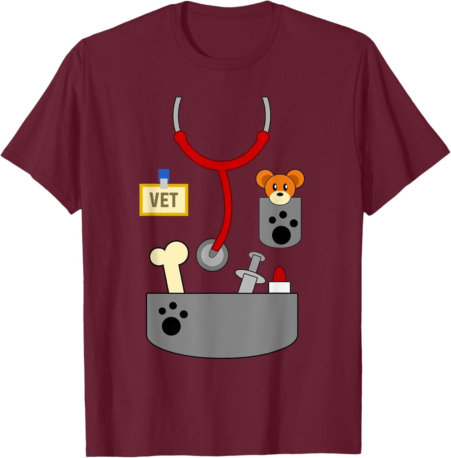 Halloween Veterinarian Costume Shirt | Veterinary Gift T-Shirt - T-Shirt | Maroon