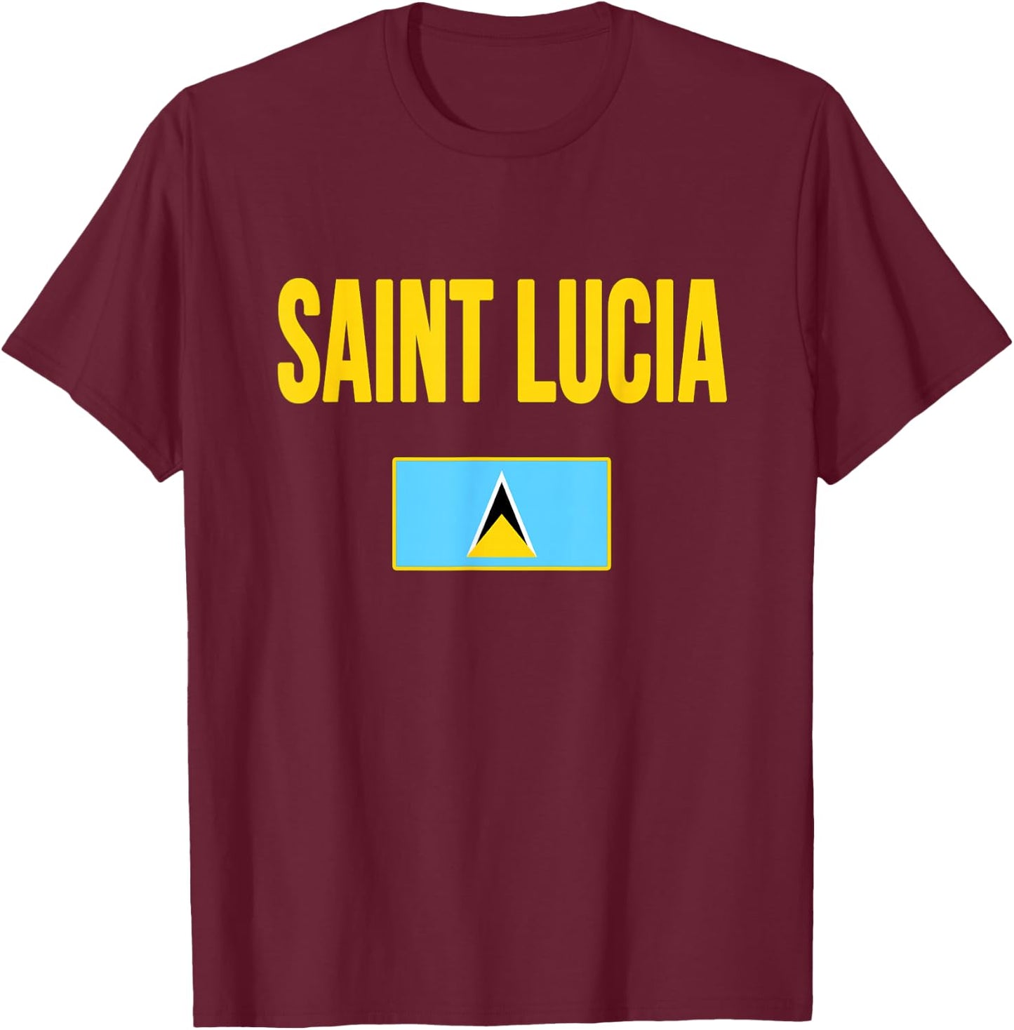 Saint Lucia Lucian Flag St Lucia T-Shirt - T-Shirt | Maroon