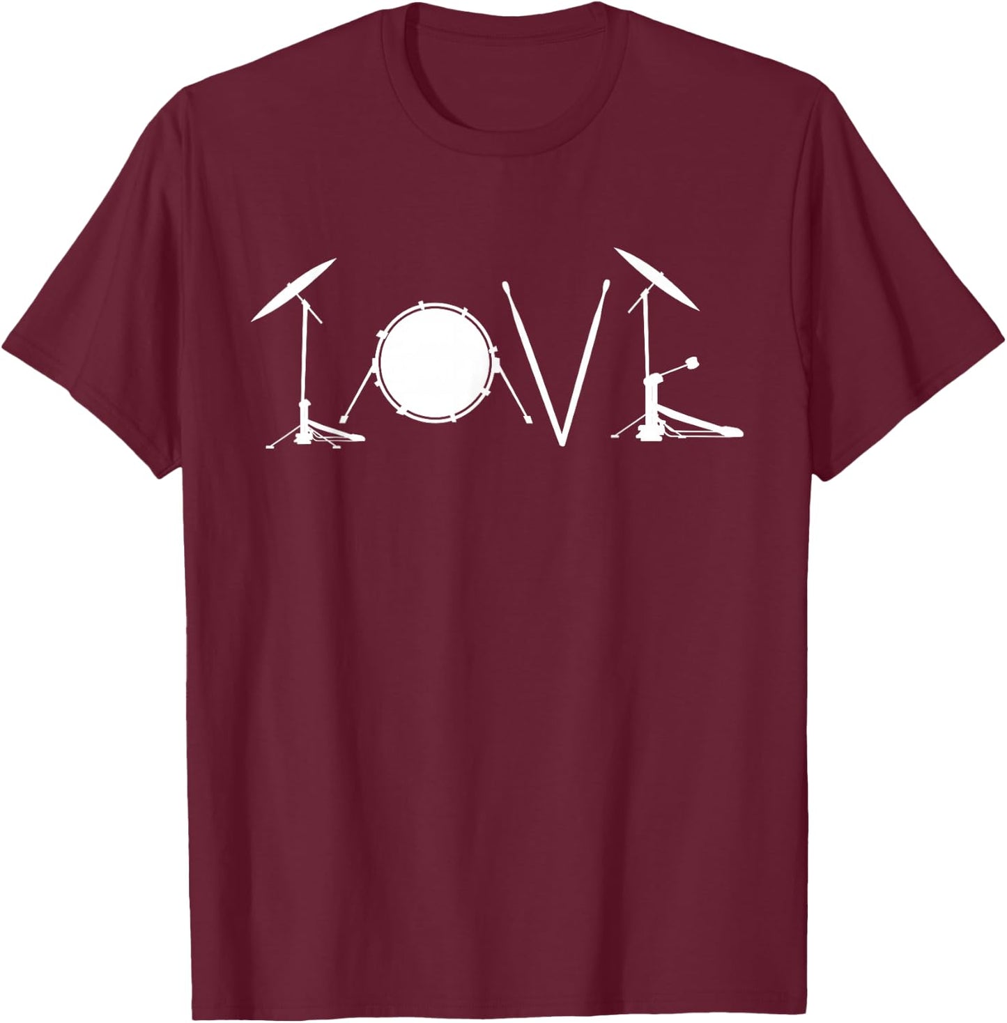 Drummers Drumming Gift Drum Love Drums Drummer T-Shirt - T-Shirt | Maroon