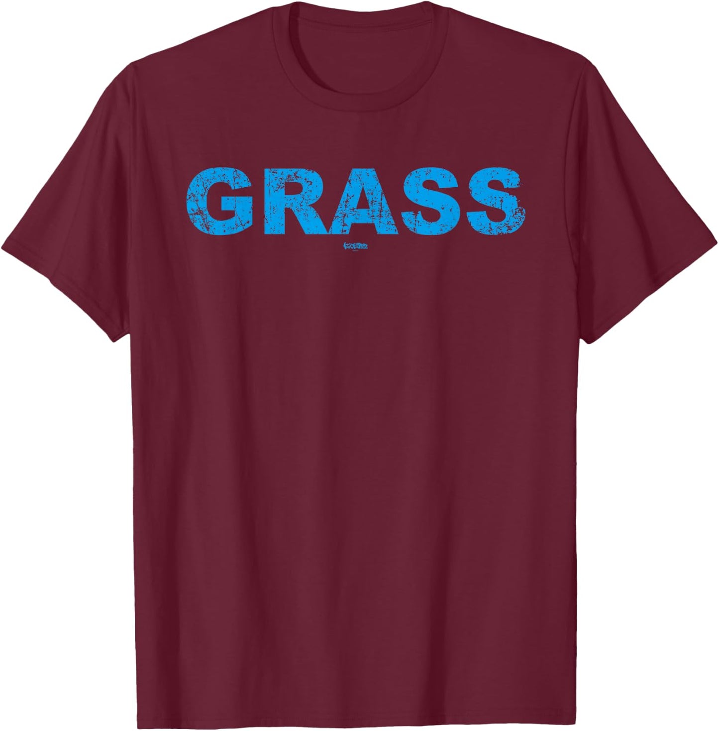 Blue "GRASS" - Funny Bluegrass T-Shirt - T-Shirt | Maroon
