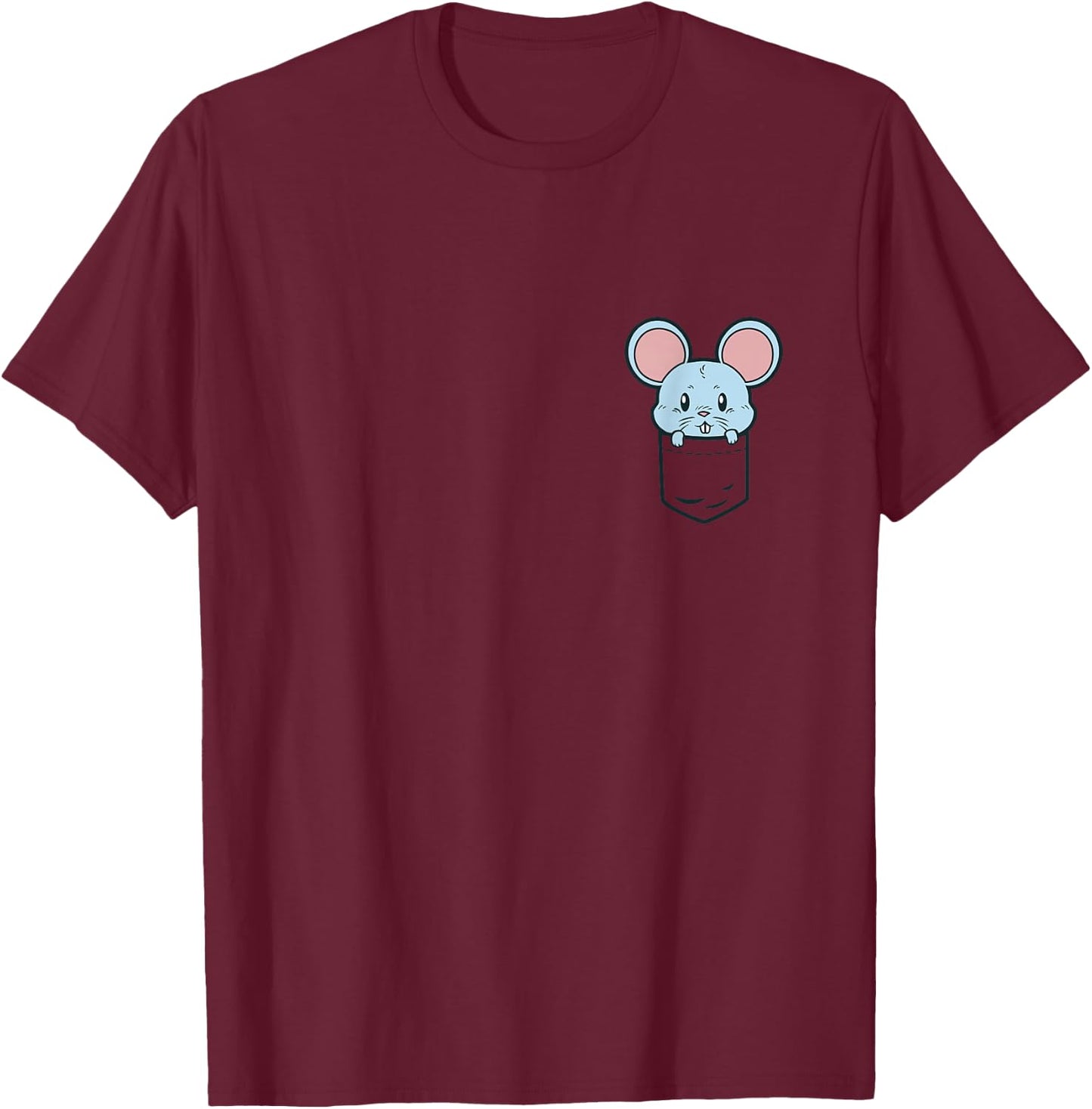 Pocket Mouse Cute Rat Face Rodent Pet Lover Men Women Gift T-Shirt - T-Shirt | Maroon
