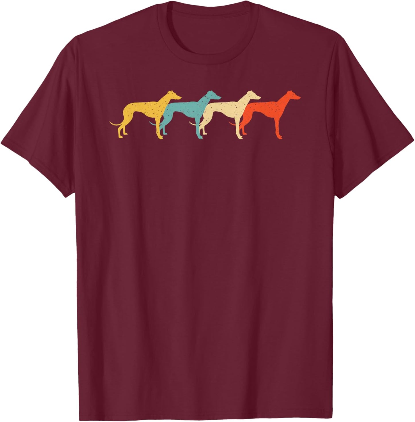 Greyhound Vintage Retro Dog Pet Racer Lover 60s 70s Gift T-Shirt - T-Shirt | Maroon