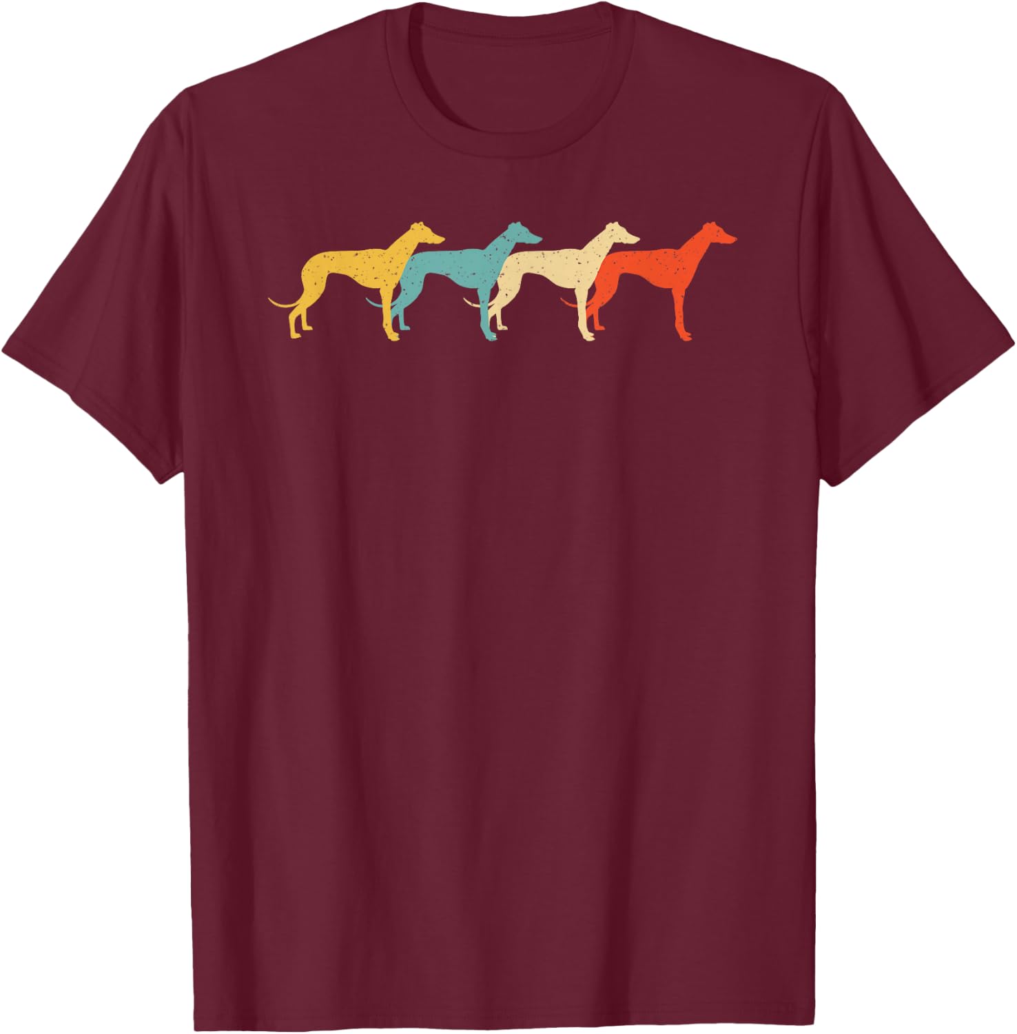 Greyhound Vintage Retro Dog Pet Racer Lover 60s 70s Gift T-Shirt - T-Shirt | Maroon