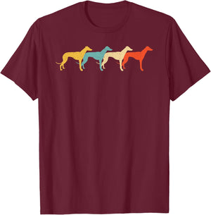 Greyhound Vintage Retro Dog Pet Racer Lover 60s 70s Gift T-Shirt - T-Shirt | Maroon