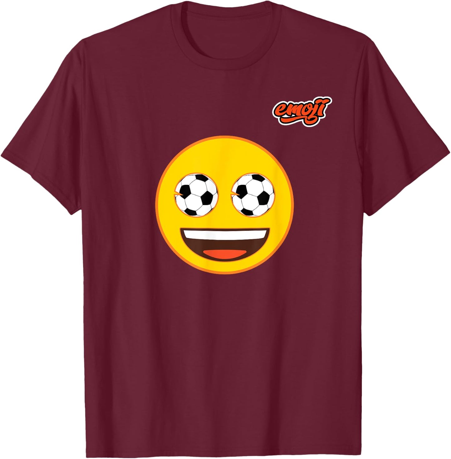 soccer eyes face Flat T-Shirt - T-Shirt | Maroon