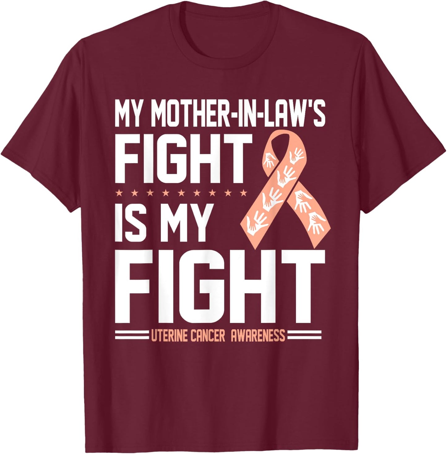 My Mother-In-Law Uterine Cancer Awareness Shirt T-Shirt - T-Shirt | Maroon