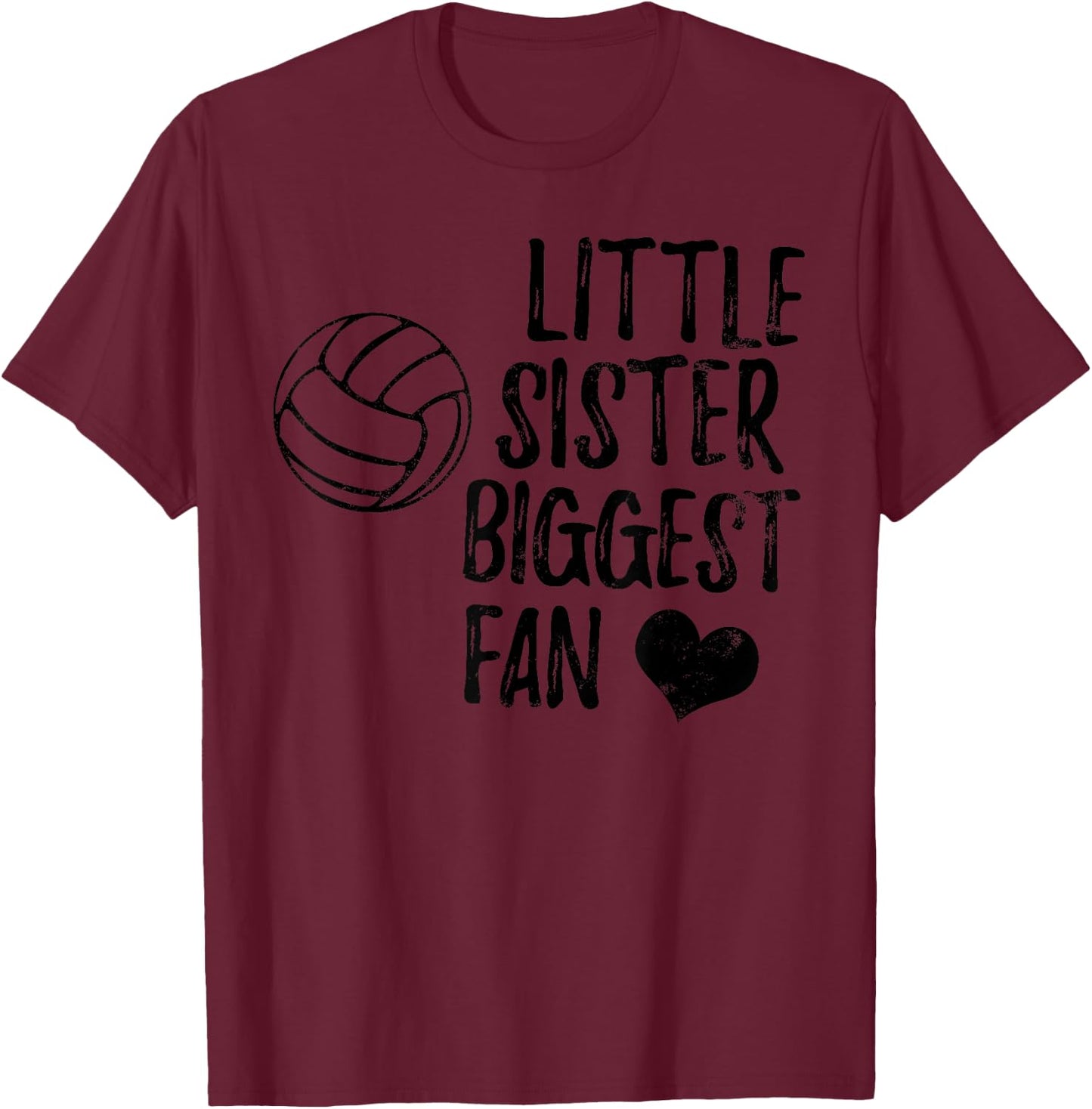Volleyball Sister Shirt Team Vintage Gift Girls Boys T-Shirt - T-Shirt | Maroon