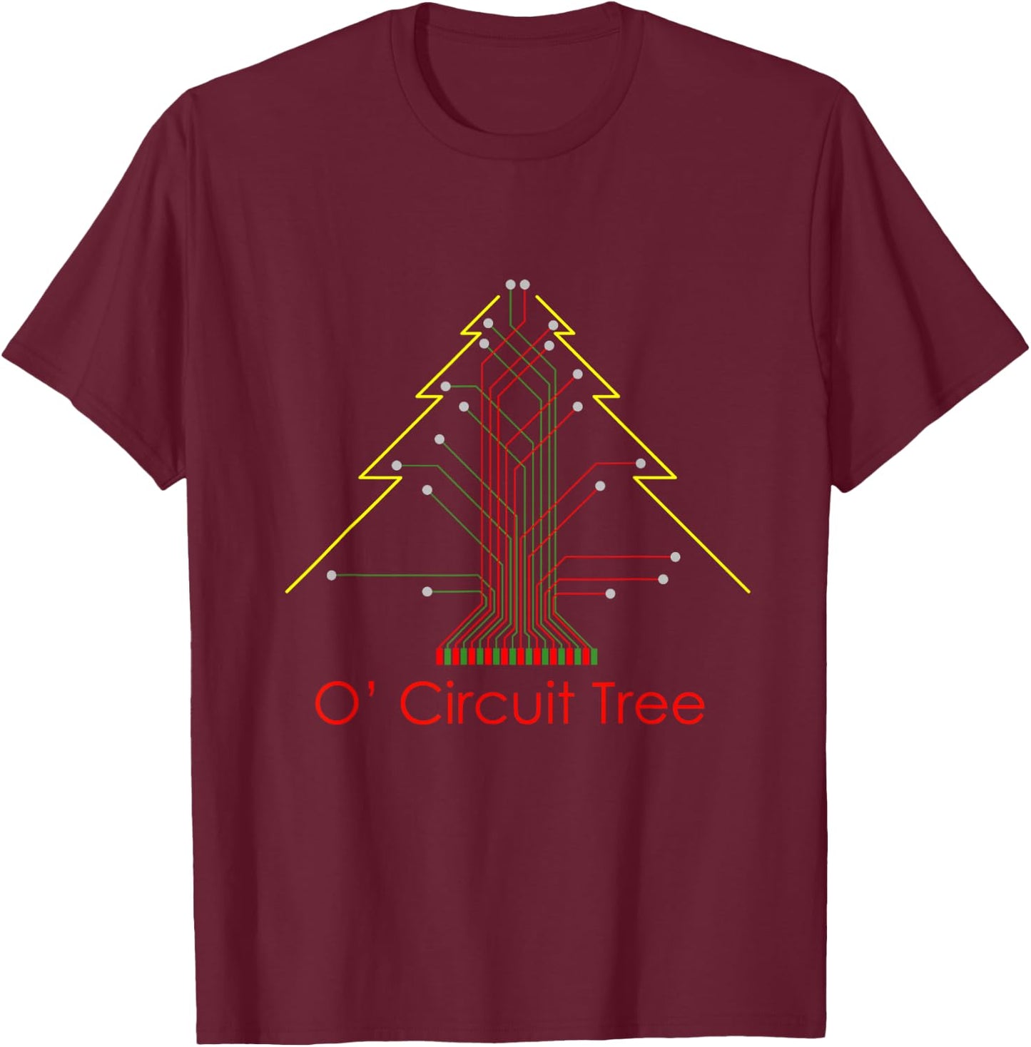Electrical Engineer Nerd Shirt, Circuit Christmas T-Shirt - T-Shirt | Maroon