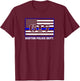 City Boston Massachusetts Police Officer USA Flag Code 617 T-Shirt - T-Shirt | Maroon