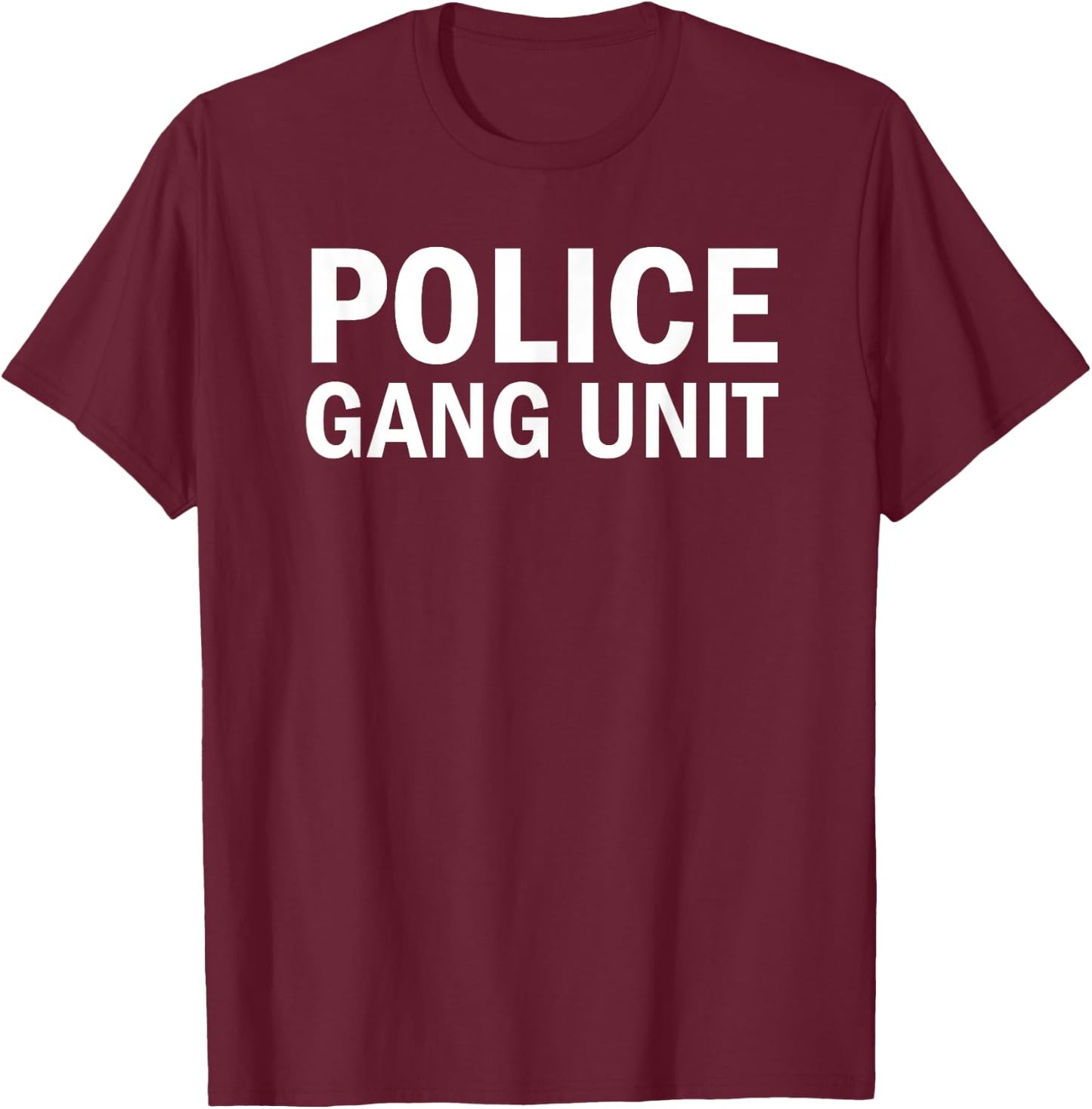 Police Gang Unit Shirt Front and Back Gang Intelligence T-Shirt - T-Shirt | Maroon