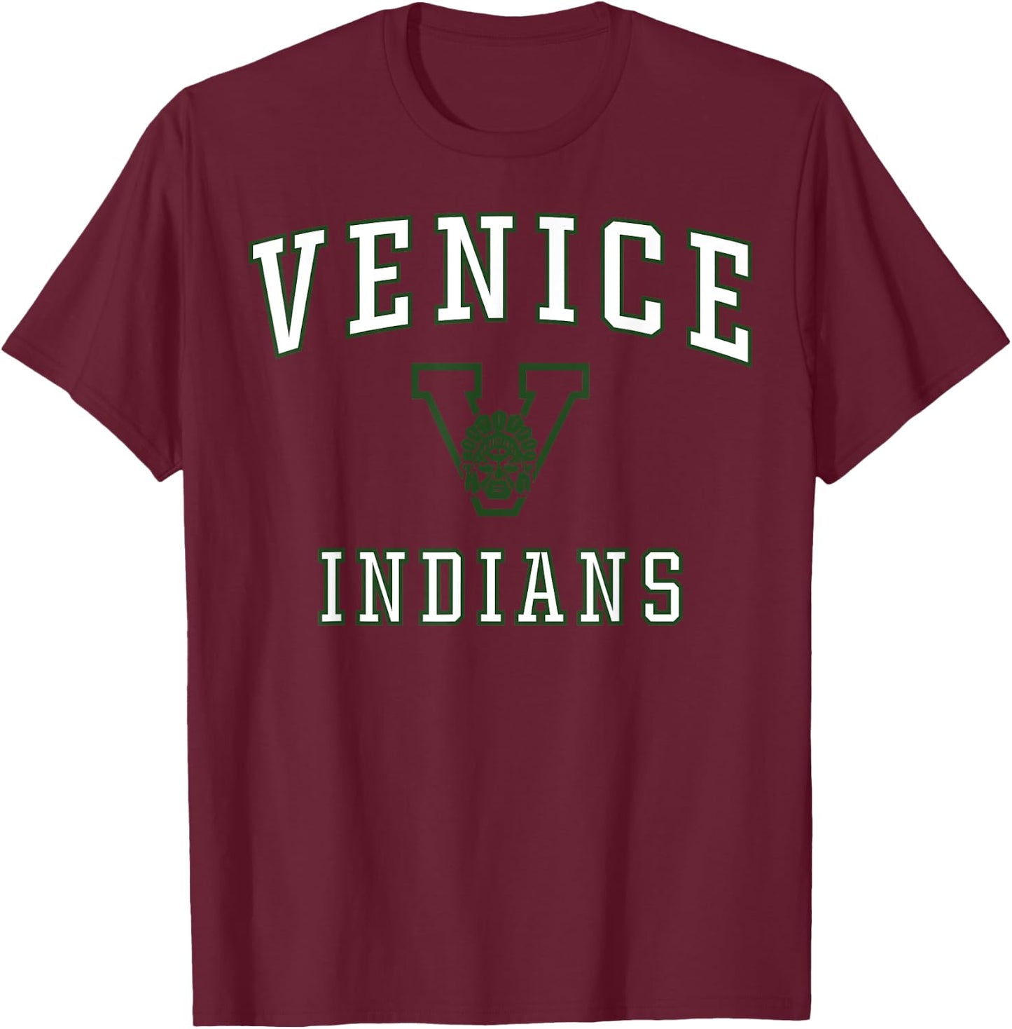 Venice High School Indians C1 T-Shirt - T-Shirt | Maroon