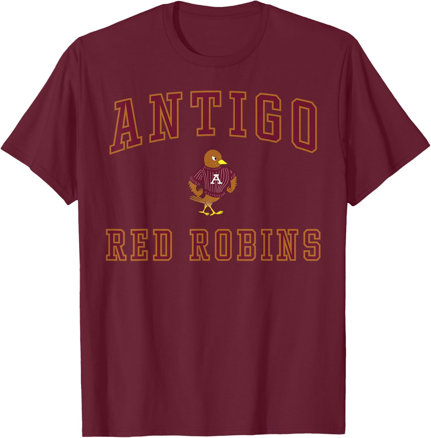 Antigo High School Red Robins C1 T-Shirt - T-Shirt | Maroon