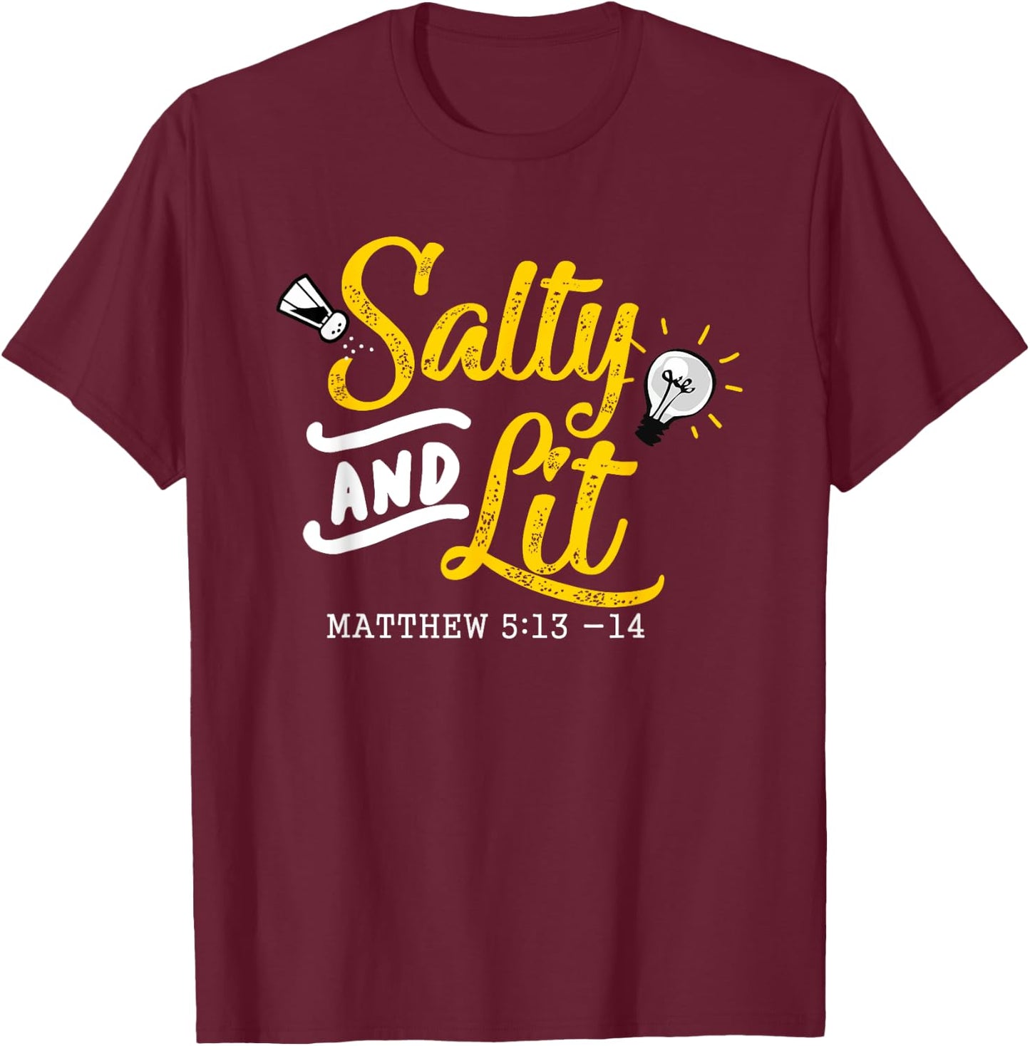 Salty & Lit Matthew 51314 Christian Funny Cute T Shirt T-Shirt - T-Shirt | Maroon