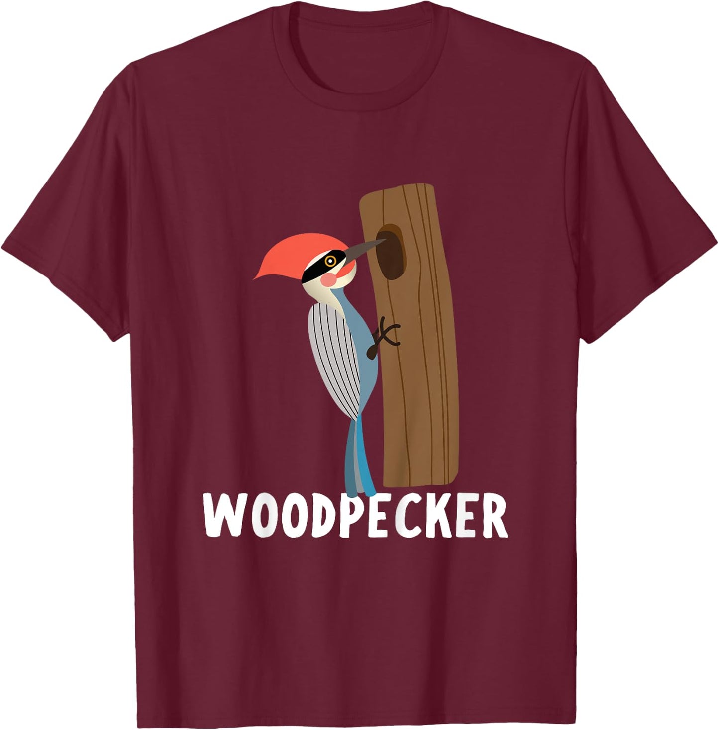 Woodpecker Shirt For Boys Or Girls | Cute Woodpecker Gift T-Shirt - T-Shirt | Maroon