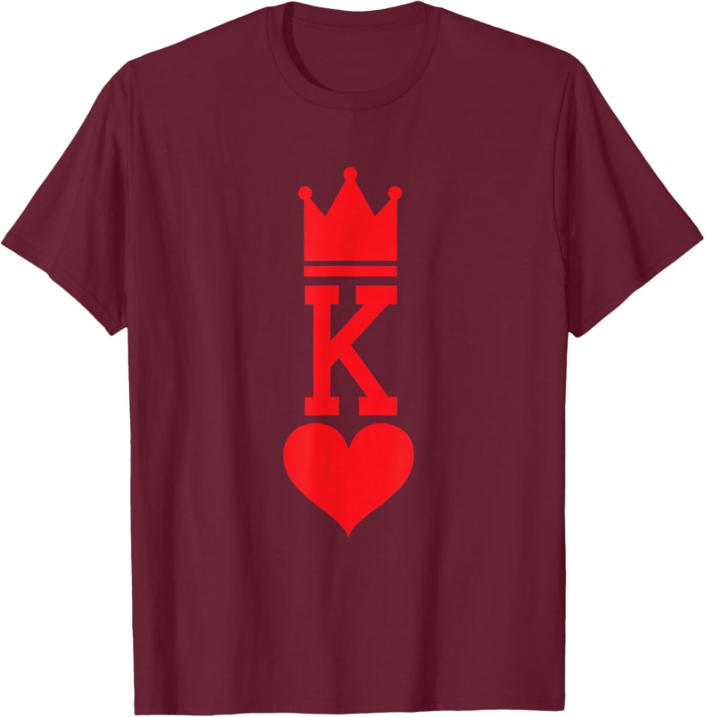 King of Hearts Playing Card Halloween Costume T-Shirt - T-Shirt | Maroon
