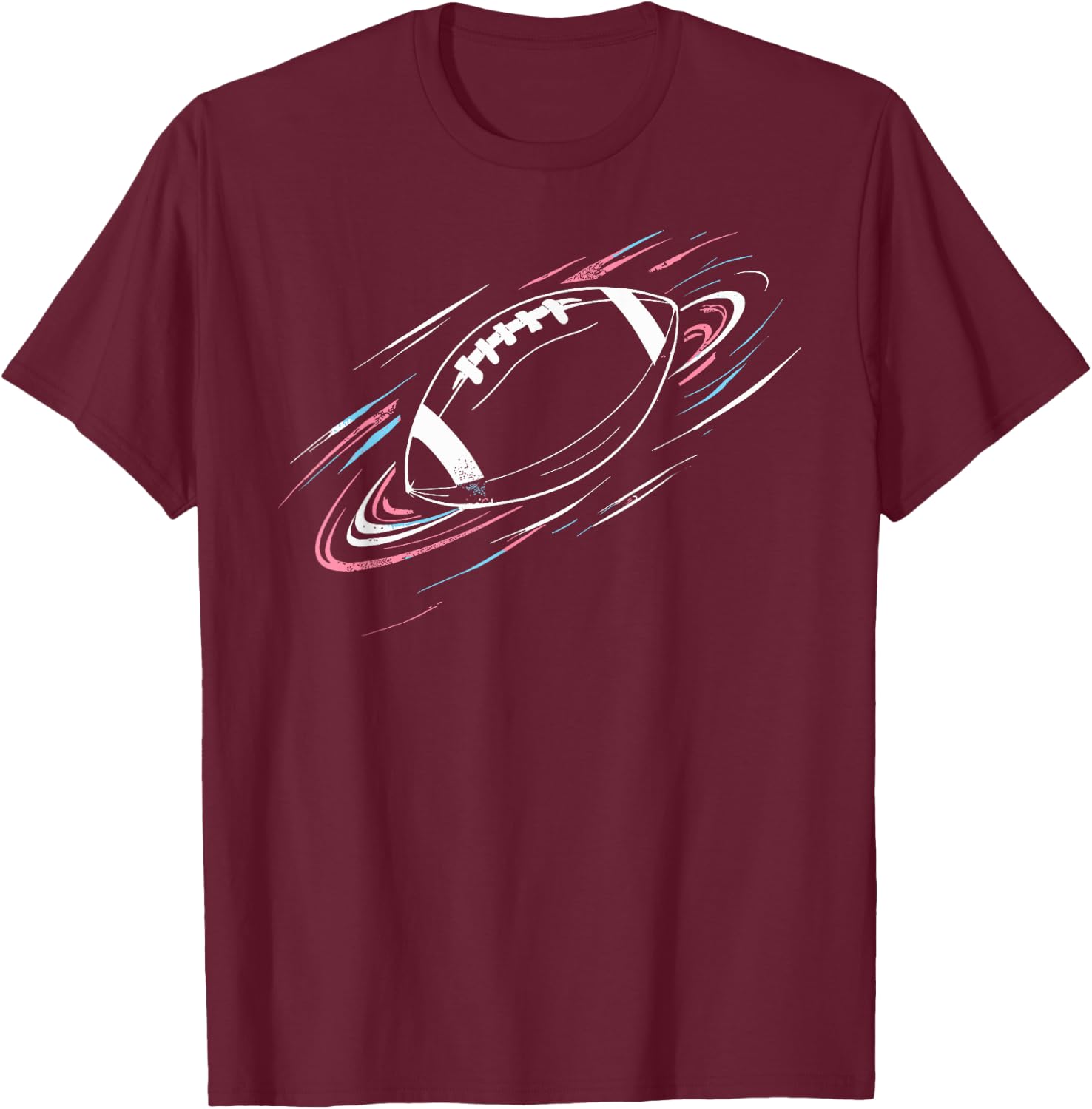 American Football Minimal Football Graphic T-Shirt - T-Shirt | Maroon