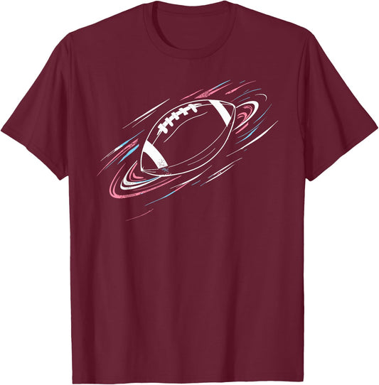 American Football Minimal Football Graphic T-Shirt - T-Shirt | Maroon
