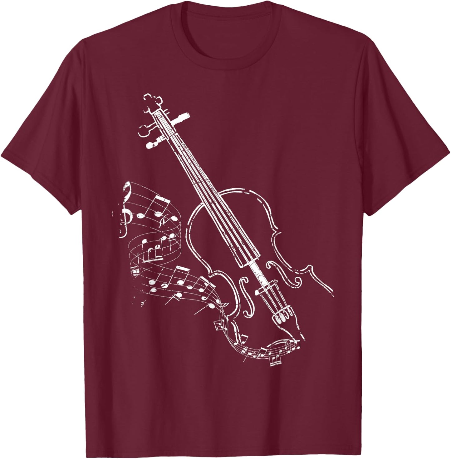 Beautiful Vintage Style Violin Design For Music Lovers T-Shirt - T-Shirt | Maroon