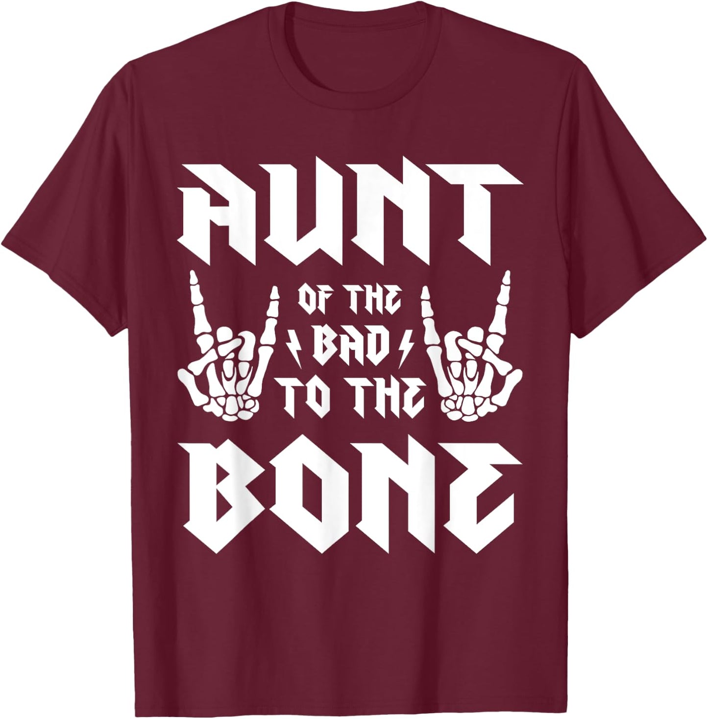 Aunt Of The Bad Two the Bone Birthday 2 Years Old Birthday T-Shirt - T-Shirt | Maroon