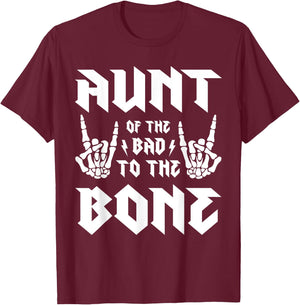 Aunt Of The Bad Two the Bone Birthday 2 Years Old Birthday T-Shirt - T-Shirt | Maroon