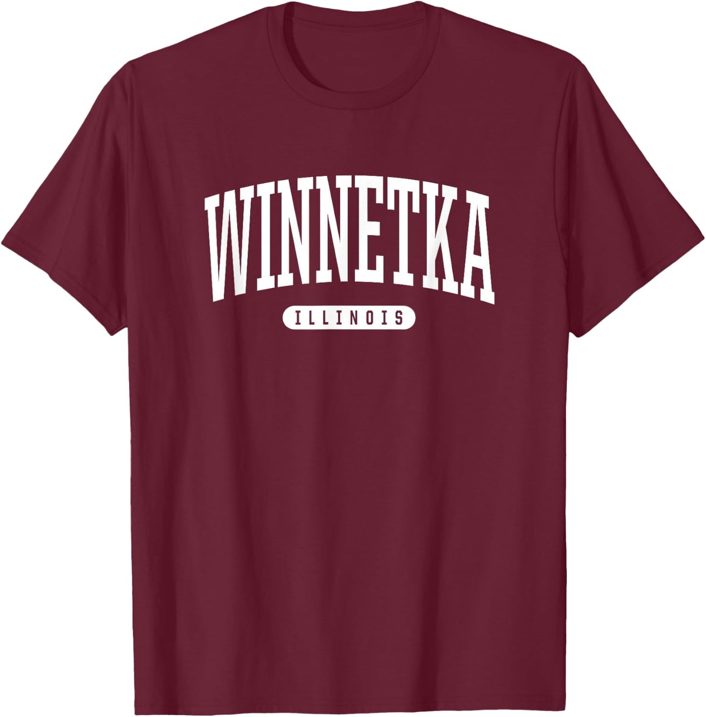Winnetka Illinois Vacation College Style IL USA T-Shirt - T-Shirt | Maroon