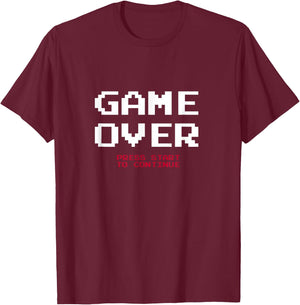 Gamer GAME OVER T-Shirt - T-Shirt | Maroon