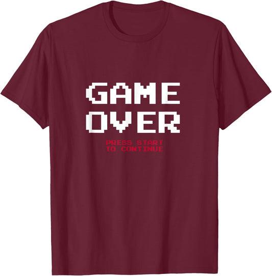Gamer GAME OVER T-Shirt - T-Shirt | Maroon