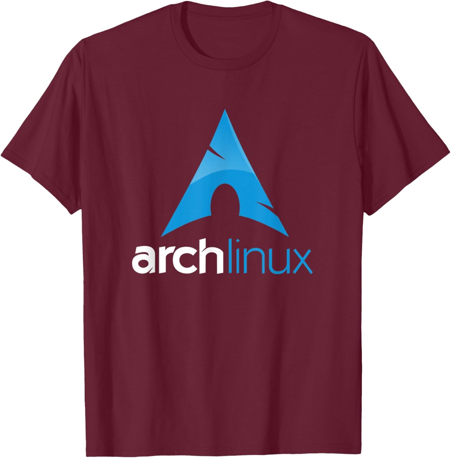 Arch Linux with tagline and Logo Open Source Os T-Shirt - T-Shirt | Maroon