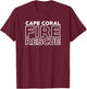 City of Cape Coral Fire Rescue Florida Firefighter T-Shirt - T-Shirt | Maroon