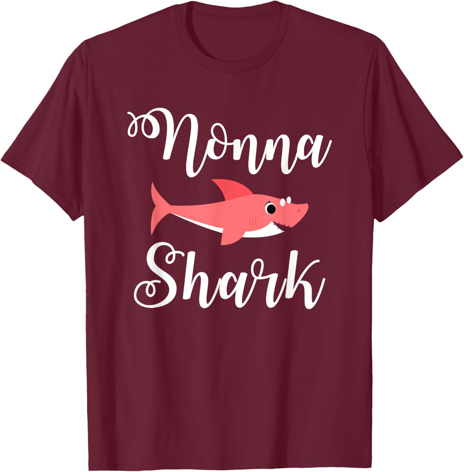 Nonna Shark Funny Italian Grandma Novelty Shirt T-Shirt - T-Shirt | Maroon
