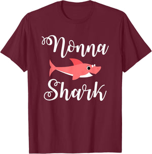 Nonna Shark Funny Italian Grandma Novelty Shirt T-Shirt - T-Shirt | Maroon