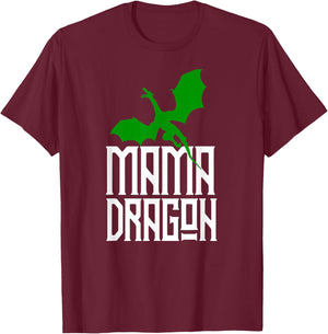 Mama Dragon Shirt Matching Family Tribe Green Mom Mother T-Shirt - T-Shirt | Maroon