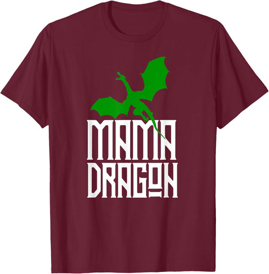 Mama Dragon Shirt Matching Family Tribe Green Mom Mother T-Shirt - T-Shirt | Maroon
