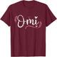 Omi Floral Grandma Christmas Mother's Day Grandparents T-Shirt - T-Shirt | Maroon