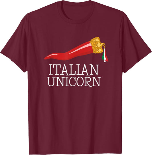 Funny Italian Lucky Charm Cornicello Italian Horn T-Shirt - T-Shirt | Maroon