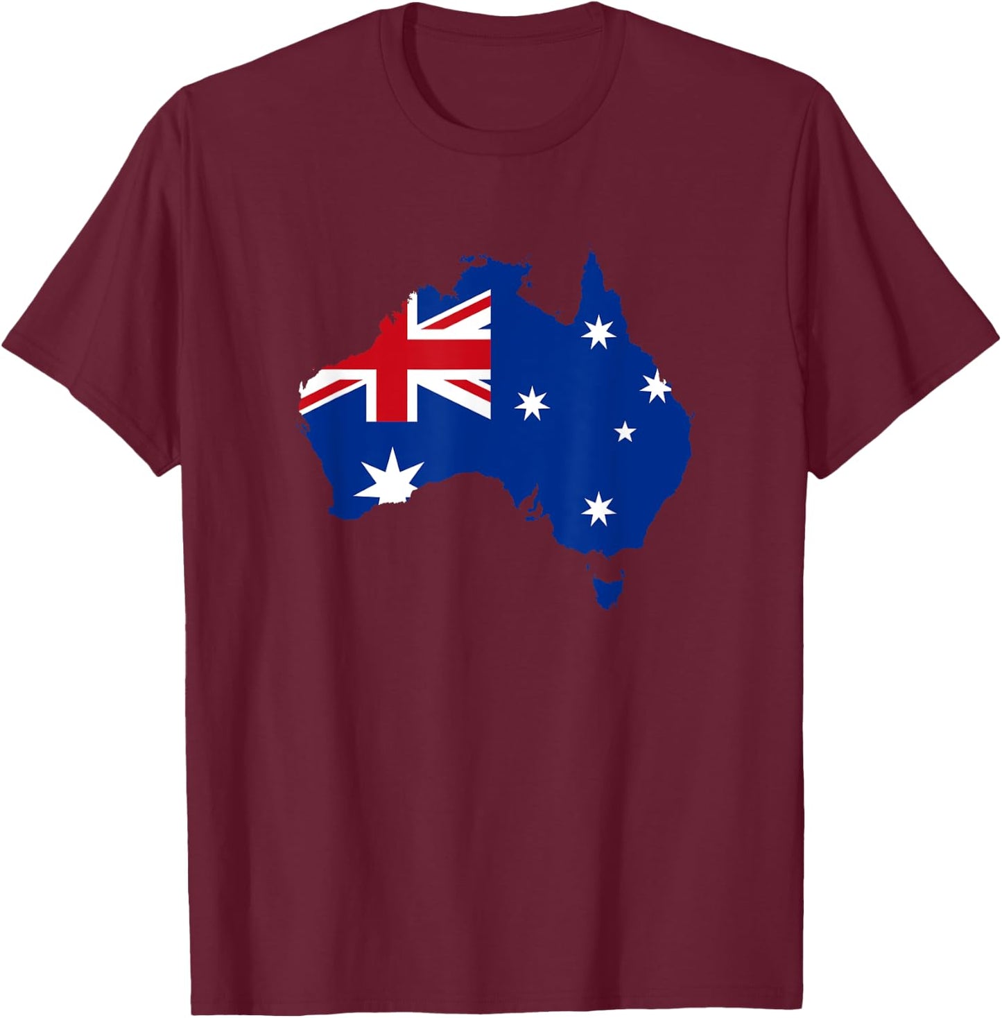 Australia Down Under Classic Australian Flag Map Gift T-Shirt - T-Shirt | Maroon