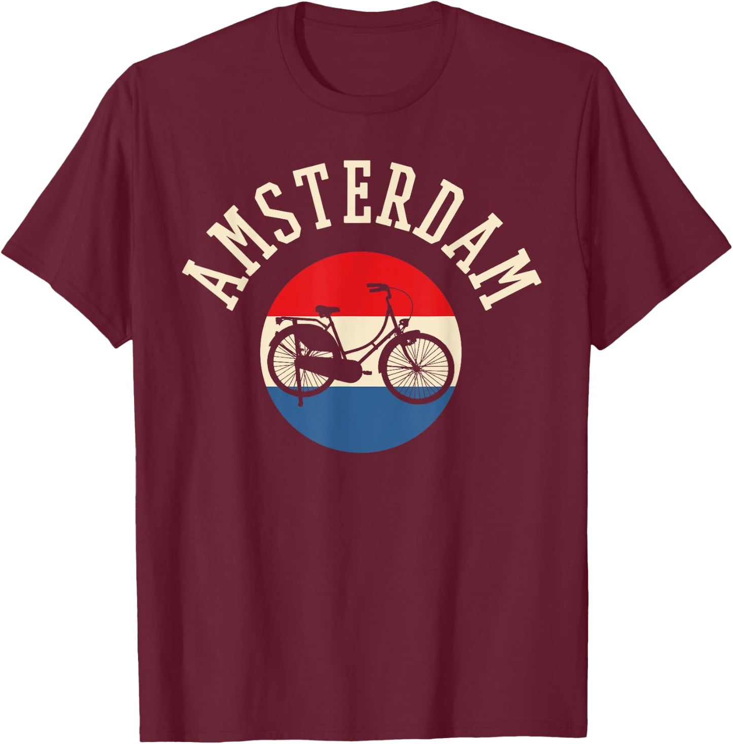 Travel Love Amsterdam Amsterdam Black -Adults Small Classic Fit Short Sleeve T-Shirt - T-Shirt | Maroon