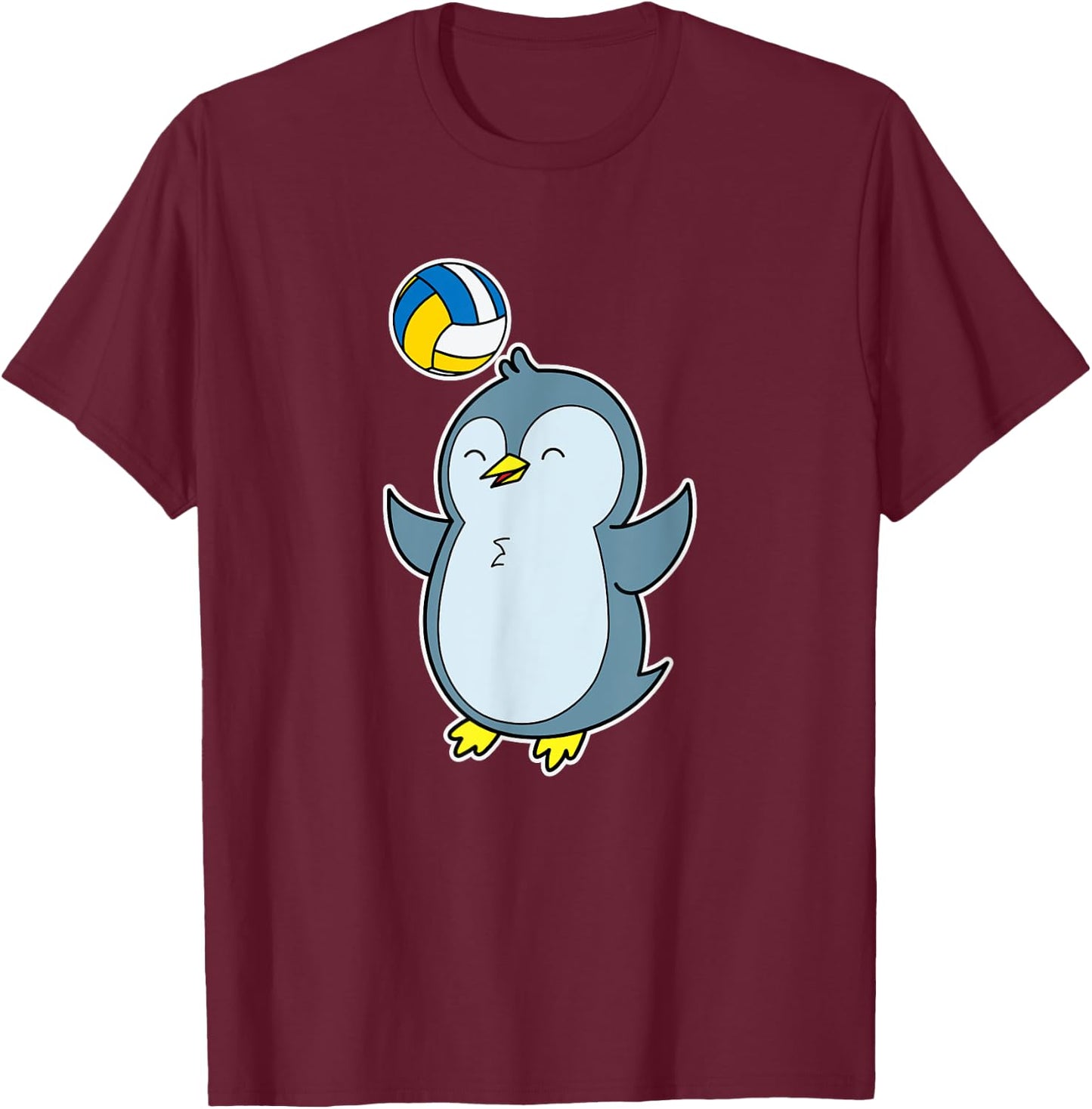 Penguin plays Volleyball T-Shirt - T-Shirt | Maroon