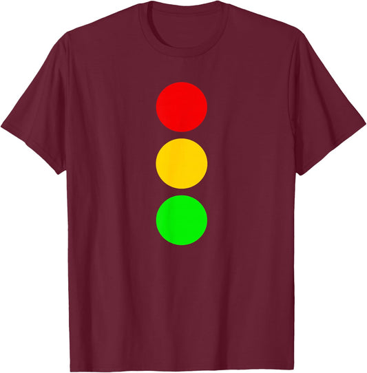 Traffic Signal Stop-Caution-Go Stop Light Colors T-Shirt - T-Shirt | Maroon
