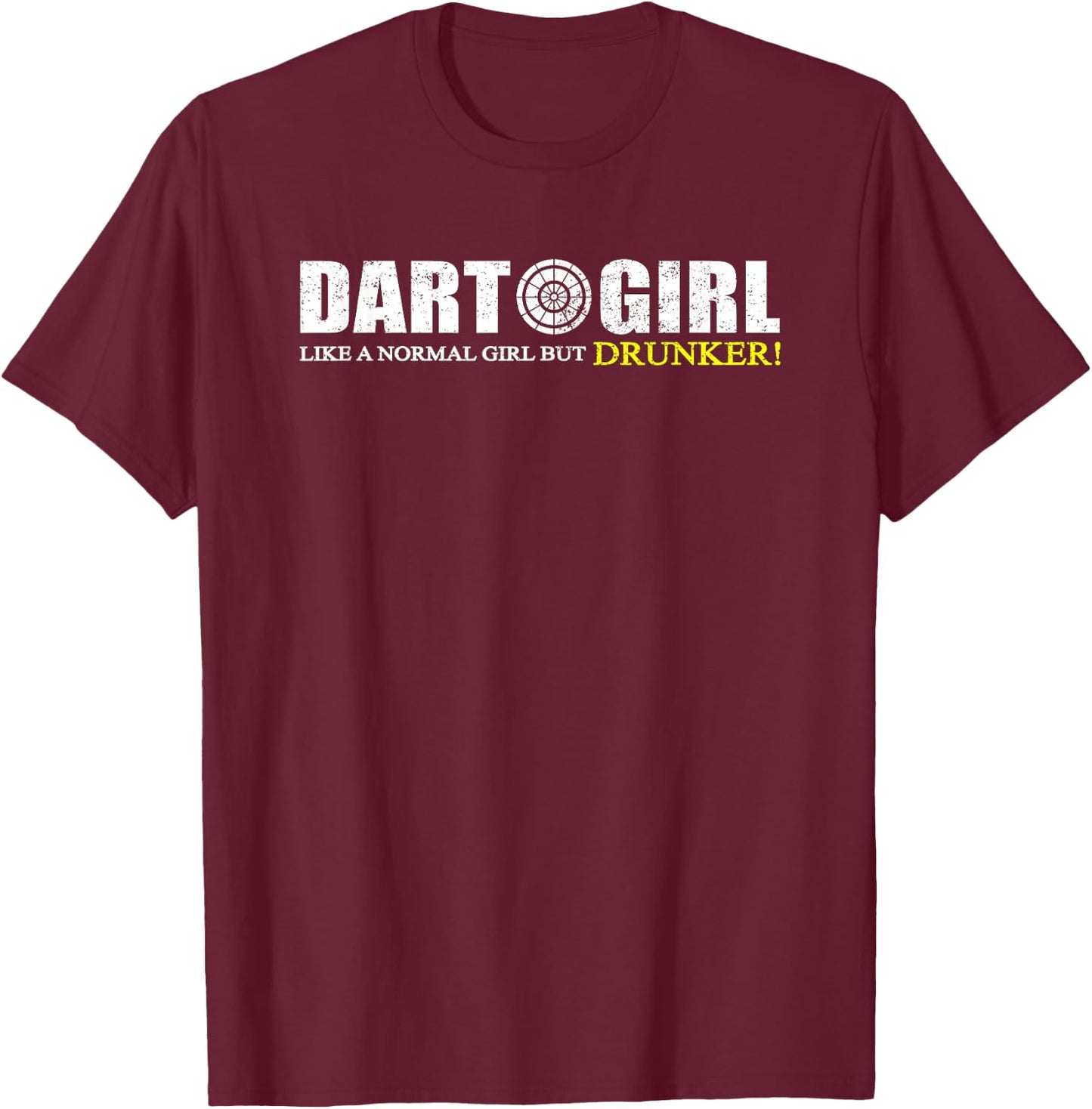 Dart Girl Funny Beer Drinking T-Shirt - T-Shirt | Maroon