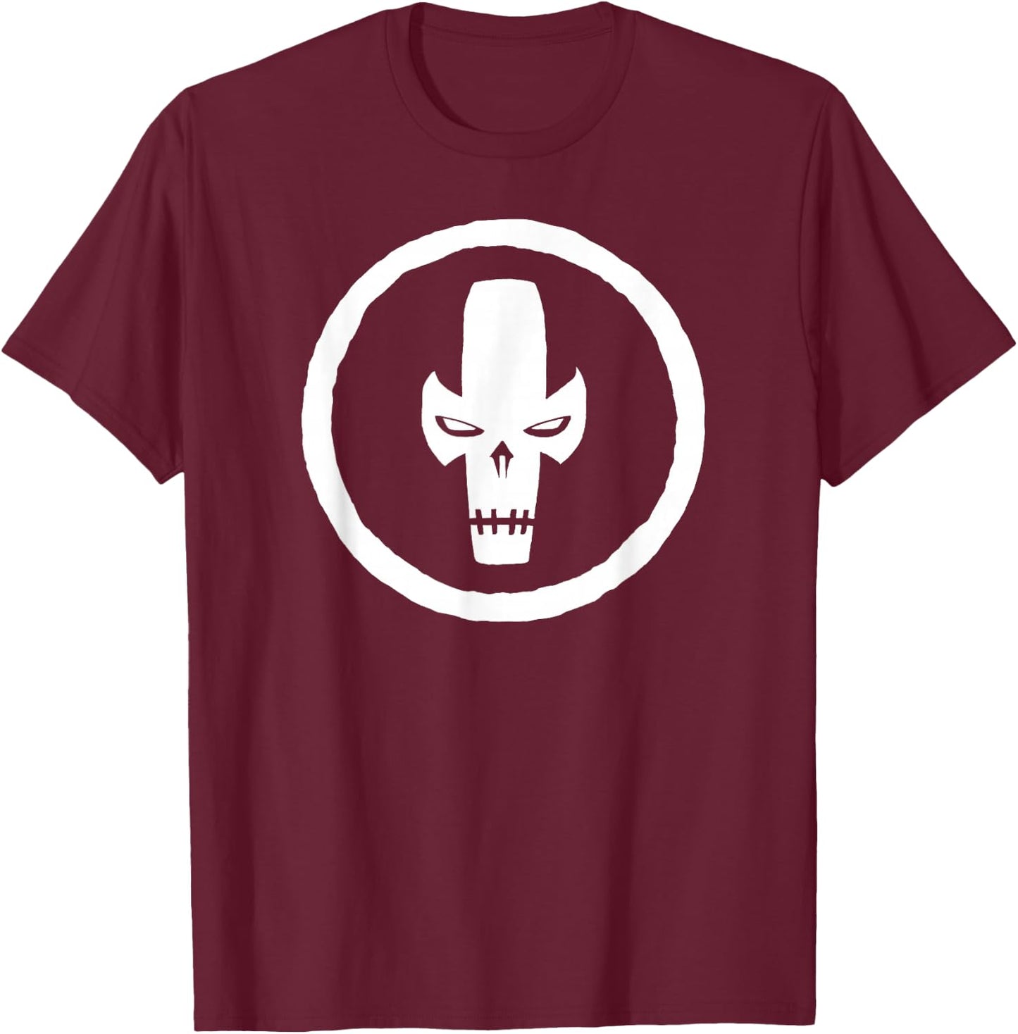 Marvel Crossbones Classic Logo Mask Emblem Graphic T-Shirt - T-Shirt | Maroon