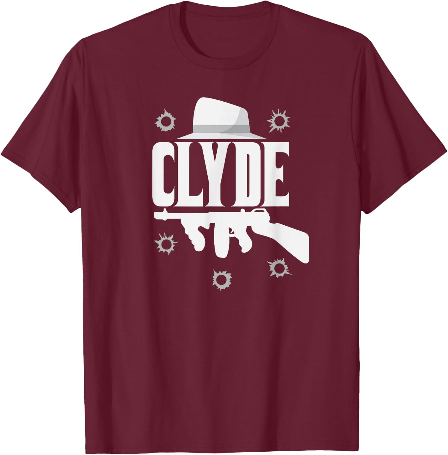 Clyde and Bonnie Halloween Matching Couples Costume T-Shirt - T-Shirt | Maroon