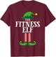 Fitness Elf Matching Family Group Christmas Party Pyjamas T-Shirt - T-Shirt | Maroon