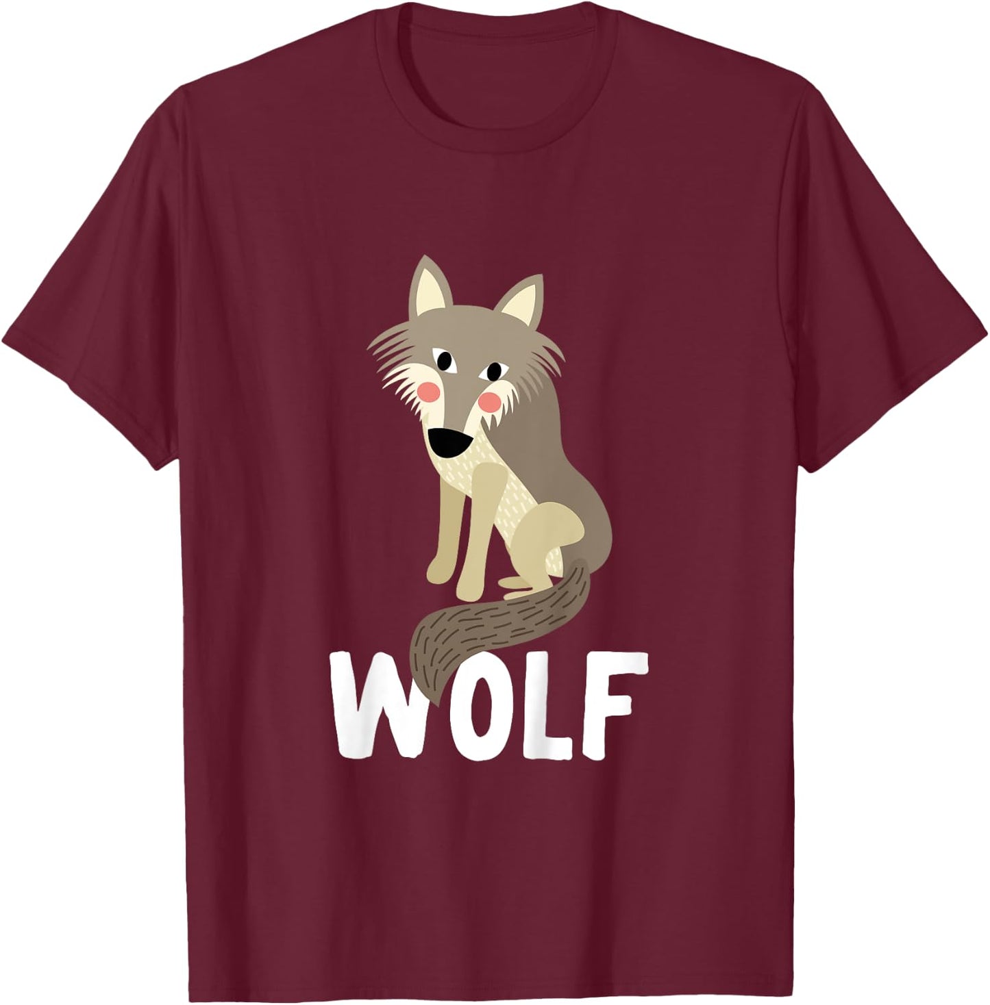 Wolf Shirt For Boys Or Girls | Cute Wolf Gift T-Shirt - T-Shirt | Maroon