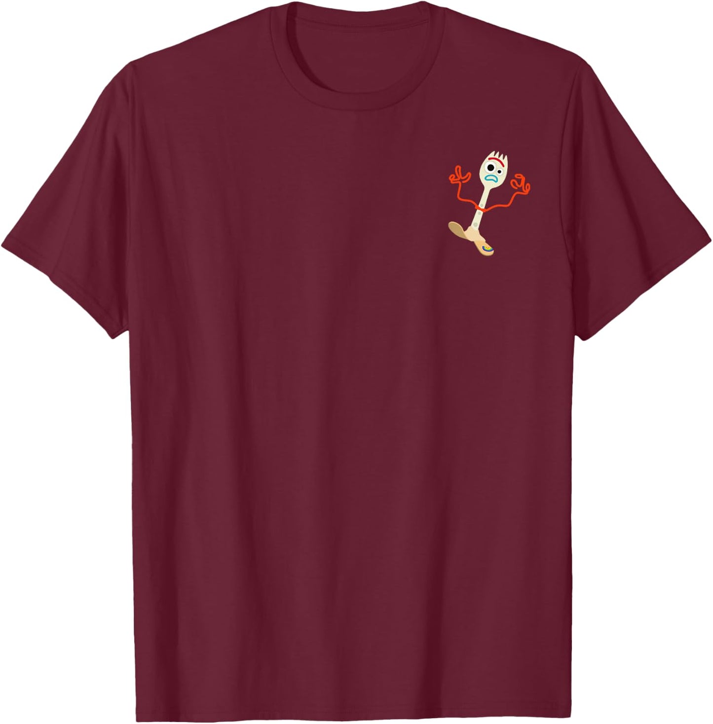 Disney Pixar Toy Story 4 Forky Left Chest T-Shirt - T-Shirt | Maroon