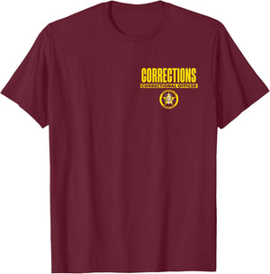 Correctional Prison Officer Thin Gray Line Flag Duty T-Shirt - T-Shirt | Maroon